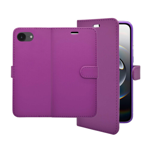 (Purple) For Apple iPhone 17e Wallet Flip Pouch Case 1