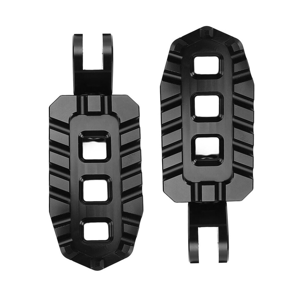 Motorcycle Front Foot Pegs T6063 Aluminum Alloy 10Mm Height Adjustable Black 4921389463278