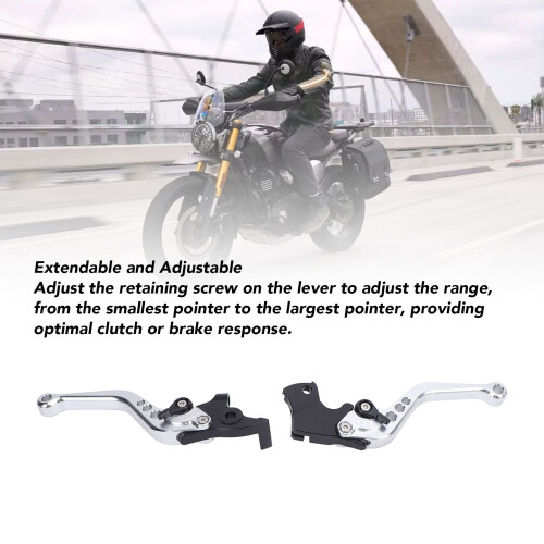 Paar verstellbare kurze Hebel Scrambler 400X Silber 2