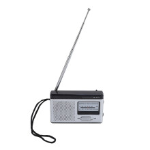 DK-2017 tragbares FM/AM-Radio, Silber-Schwarz, 2xAA