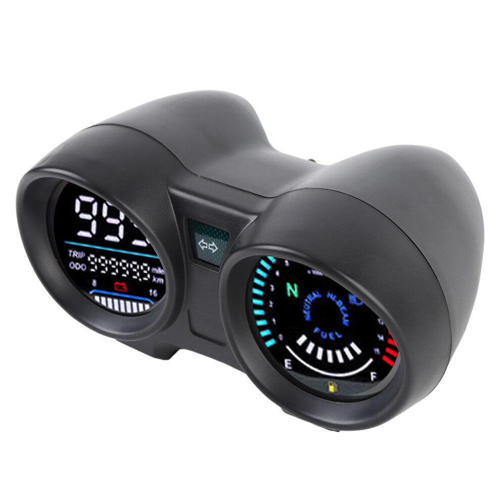 Motorcycle Digital Speedometer Odometer Tachometer 12V 7 Backlight Colors 8791389466724