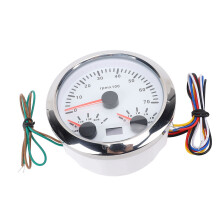 85mm 3 in 1 Speedometer Volt Fuel Gauge 8-16V White Silver