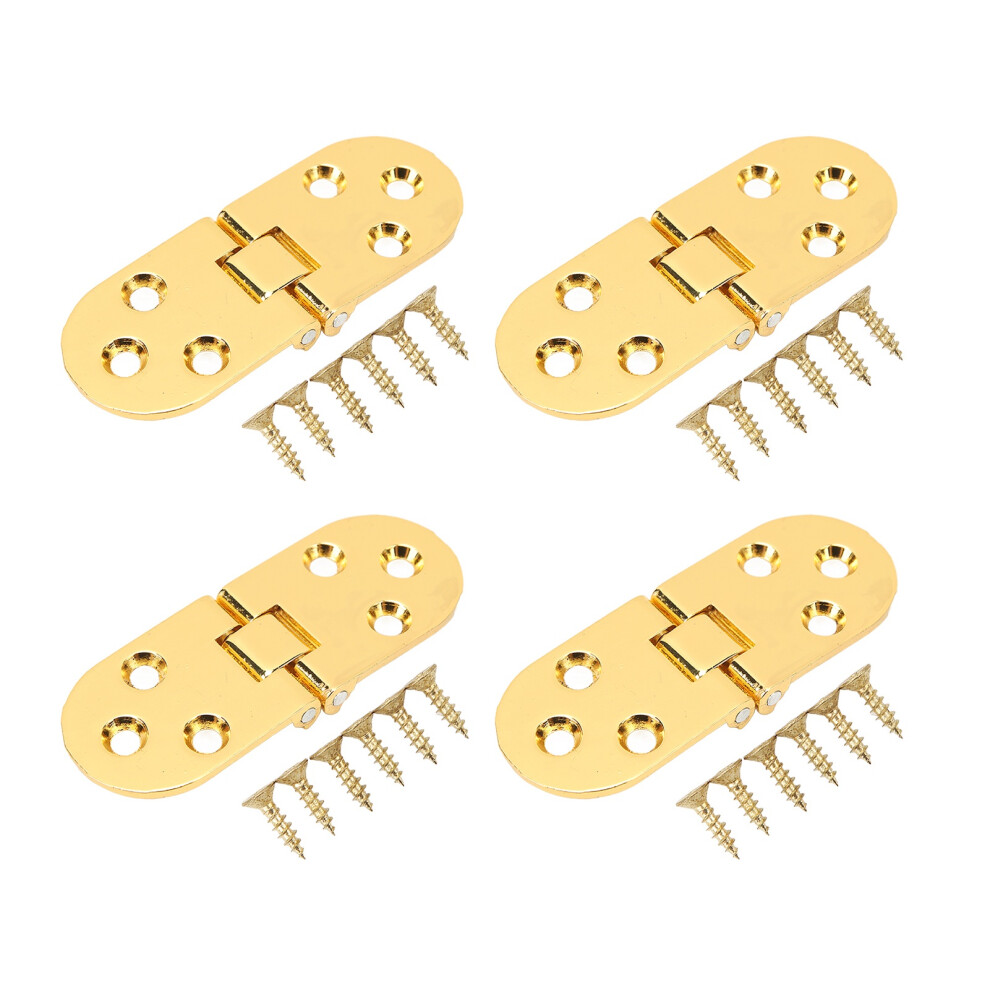 180 Folding Hinge 4 Sets Metal Flap For Tables Sewing Bright Gold Finish 7901389466834