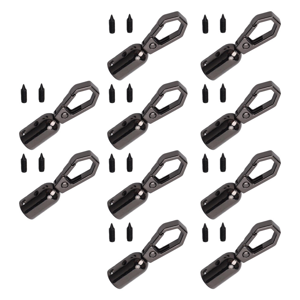 10 Sets Zinc Alloy Rope End Snap Hooks With Bell & Screws, 8Mm Hole 4221389467208