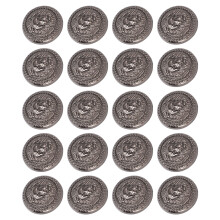 20 Sets Zinc Alloy Lion Head Rivets 24mm with Screws Black Silver