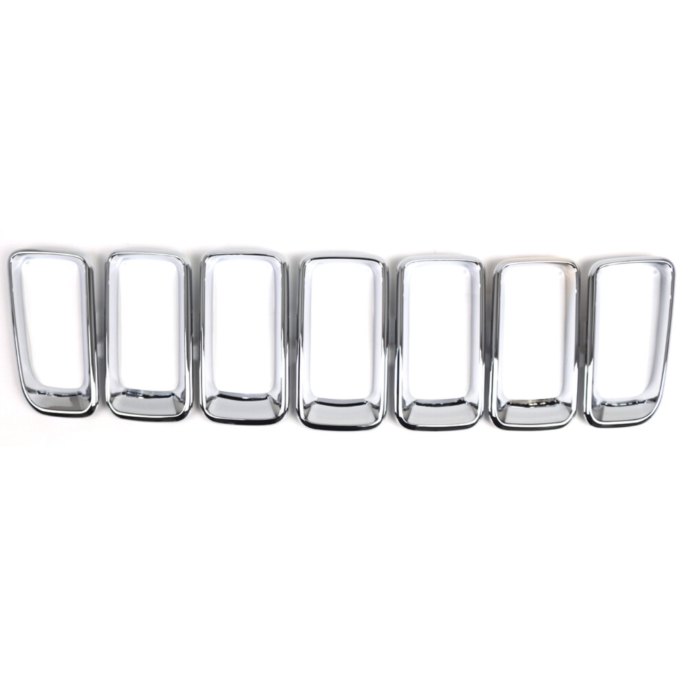 7Pcs Front Grille Cover Frame For Jeep Compass 2011-2016, Abs, 20X10x2.5cm 4681389467774