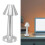 3W LED Table Lamp 3 Colors Adjustable Dimming, Rechargeable Silver 1