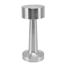 Cordless Table Lamp 3 Gear Dimming Silver 1800mAh Rechargeable Battery