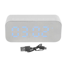 White Bluetooth Alarm Clock Speaker