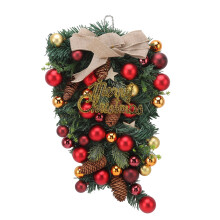 Upside Down Christmas Tree Ornament, Plastic & Wood, 47cm