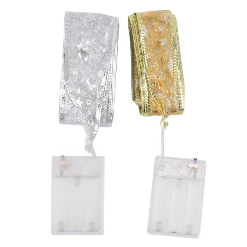 LED Christmas Ribbon Light String, 5m Gold & Silver,