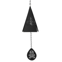 Windglocke aus Eisen, schwarz, 20 cm, für Garten/Veranda