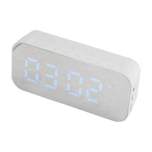 White Bluetooth Alarm Clock Speaker 2