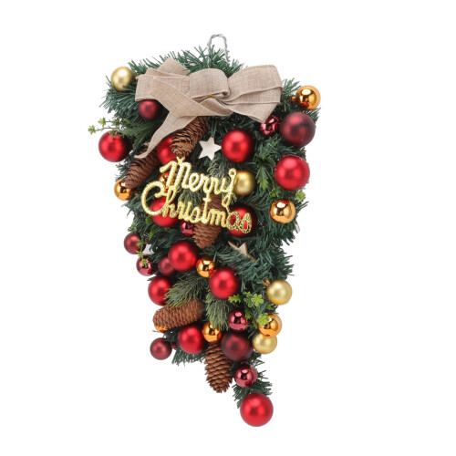 Upside Down Christmas Tree Ornament, Plastic & Wood, 47cm 1