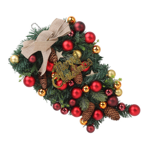 Upside Down Christmas Tree Ornament, Plastic & Wood, 47cm 2