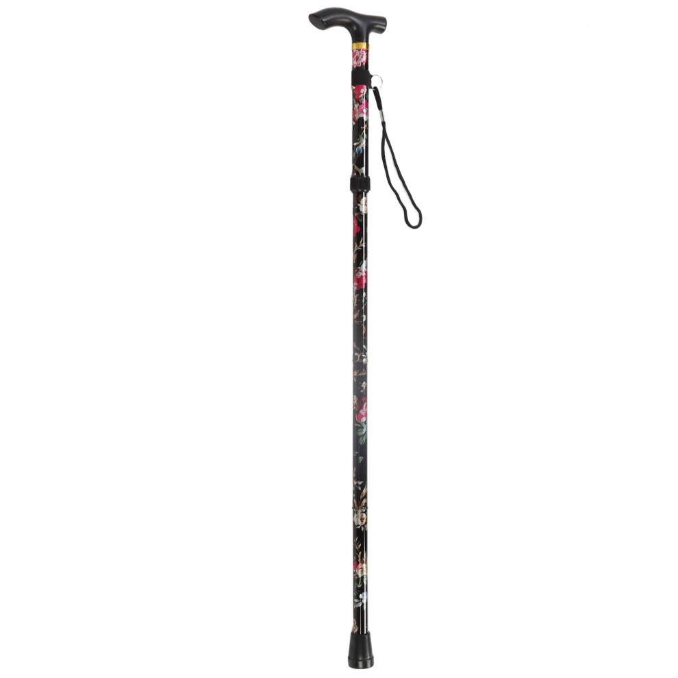 Folding Elderly Walking Cane, 5 Heights, Lightweight Aluminum