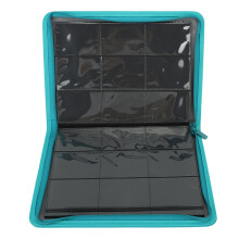 9 Pockets Card Binder Zipper PU PP 360 Side Loading Blue Green