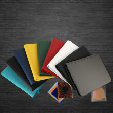 9 Pockets Card Binder Zipper PU 360 Side Loading Album 13.9x10.2x1.6in Black