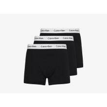 (M) Calvin Klein Men's 3 Pack Low Rise Boxer Trunks Classic Fit Modern Structure Black White Belt - M