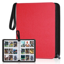 900 Pocket Trading Card Binder Red, Durable Baseball Card Holder Album for TCG and Sports Cards