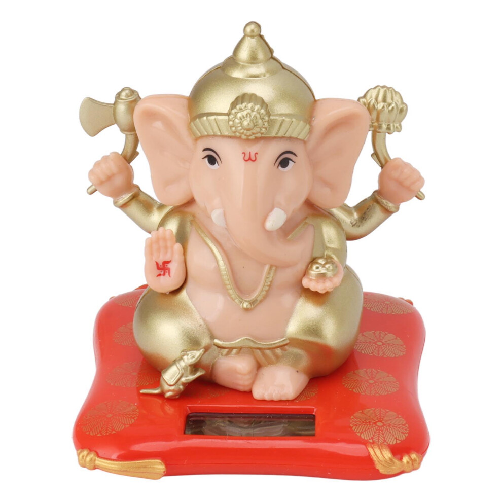 Mini Solar Dancing Figurine Ganesh Elephant Buddha Bobble Head Decor For Car Dashboard 9092120051568
