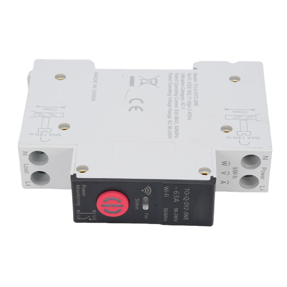 Wifi Smart Circuit Breaker 1-63A 1P+N Over Voltage Safety Remote 4661389470820