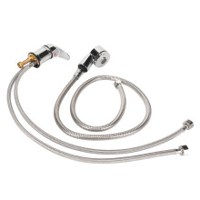 Kit de robinet de lave-shampoing en céramique, chromé, robinet de 70 cm, flexible de 1,2 m