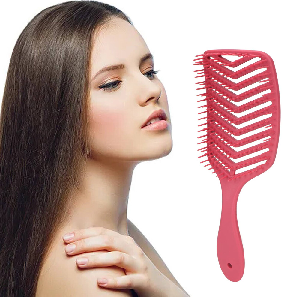 3 Pieces Hair Brush and Comb Set, ABS & Silicone, Wide Tooth & Washing Brush