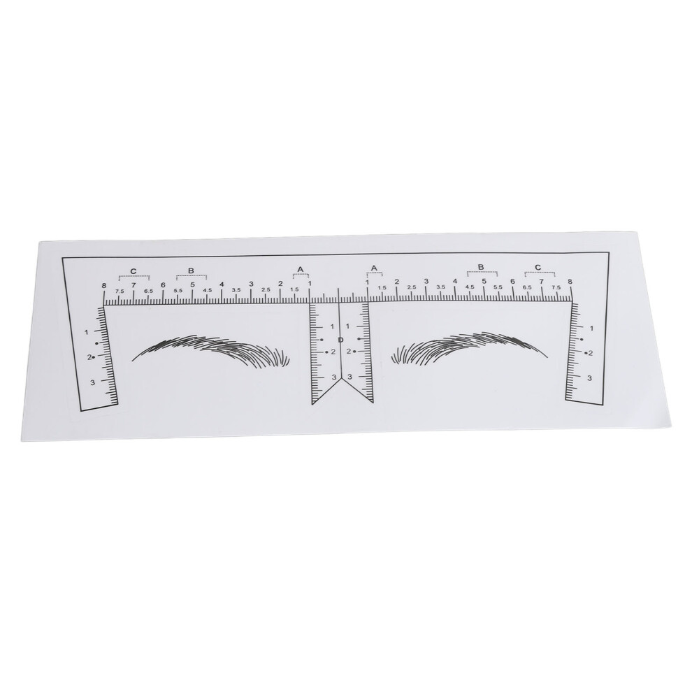100PCS Transparent Eyebrow Ruler Stencils for Makeup, 19x6.2cm