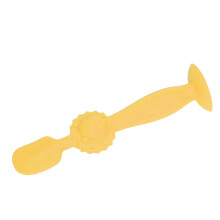 Spatule en silicone pour crème pour bébé, jaune, 15 cm, douce, agréable pour la peau