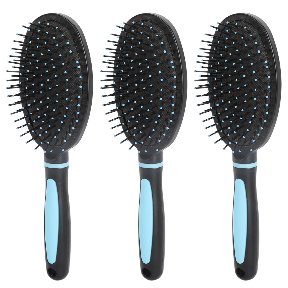 3Pcs Oval Paddle Hair Brushes Soft Comb Teeth, Anti-Static, Easy Grip