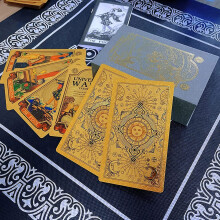 Waterproof Black Tarot Cards Deck with Guidebook for Beginners and Experts, Fortune Telling Oracle Set