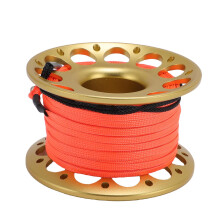 30m Aviation Aluminum Dive Reel with Double Hooks – Gold 98.43ft