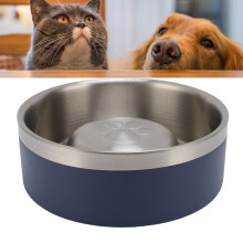 Stainless Steel Dog Slow Feeder Bowl, 17.2cm, Anti Slip Blue