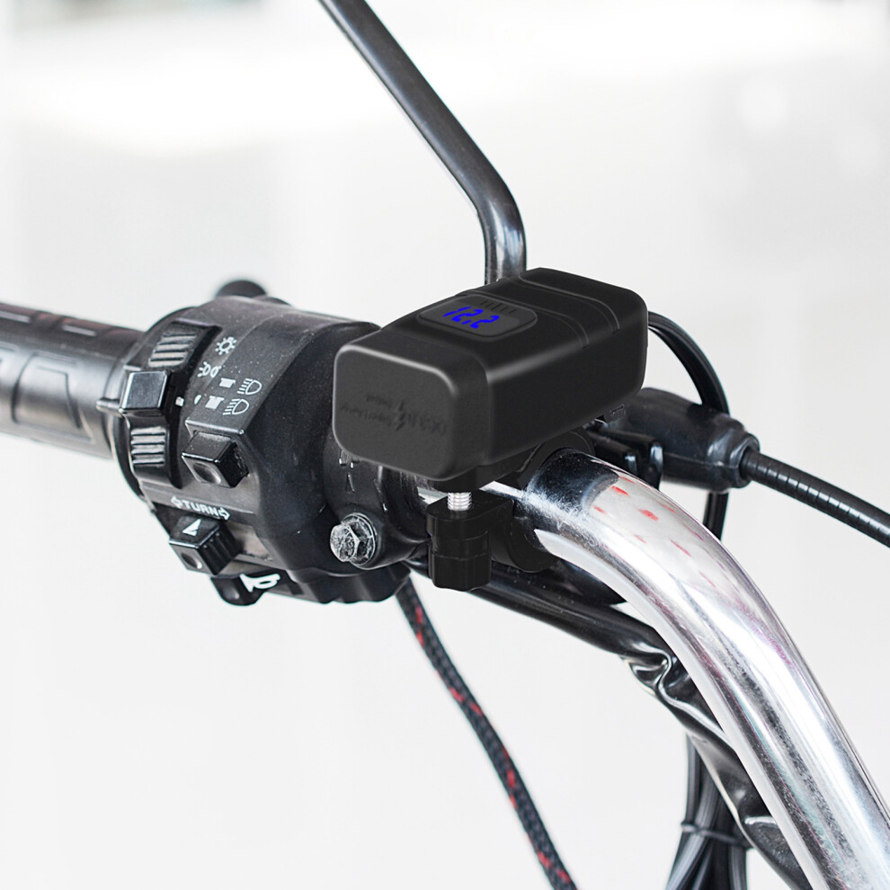 Motorcycle Usb Charger Type C Qc3.0 Fast Charge With Volt Meter & On/Off Switch 4261389475261
