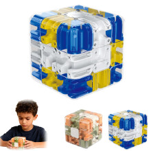 3D Maze Cube Puzzle Brain Teaser Toy for Adults Teens, Blue Stress Relief Spatial Awareness Trainer
