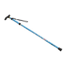 Lightweight Blue Aluminum Folding Cane with 5-Level Adjustable Height