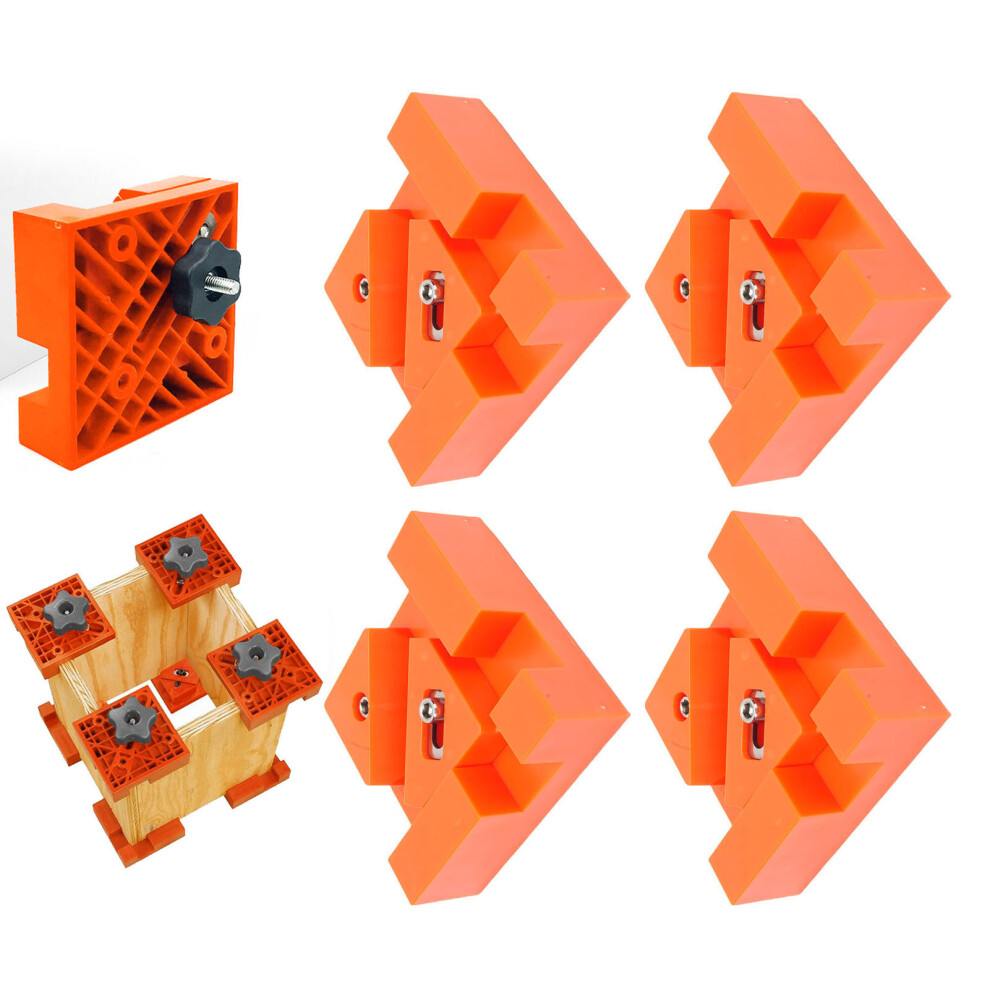 4Pcs Woodworking Clamps 90 Right Angle Stainless Steel Orange 6911389477113