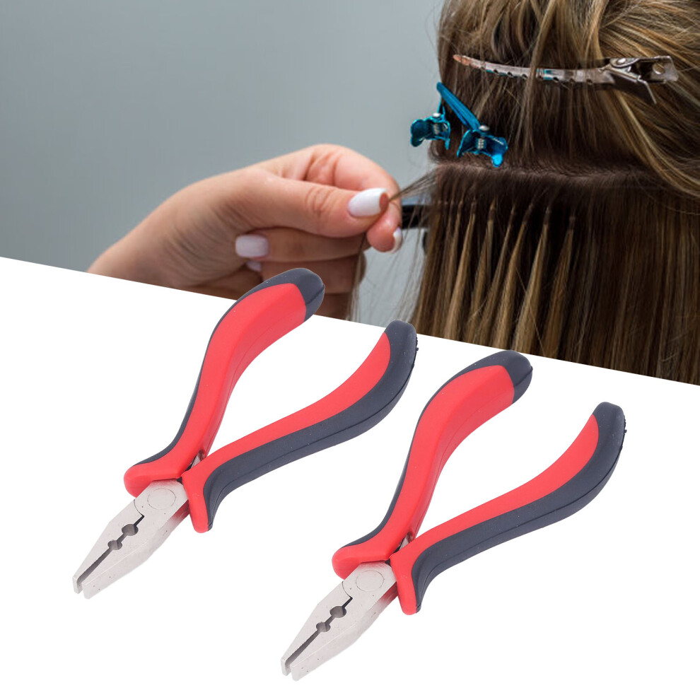 Unisex 2Pcs Hair Extensions Plier Ergonomic Handle Rust-Resistant Alloy & Abs
