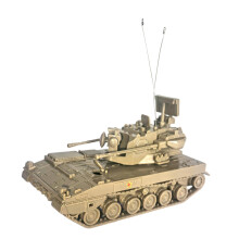 Yellow Mini Tank Model 1:72 Scale Military Vehicle DIY Building Kit for Display and Collectible