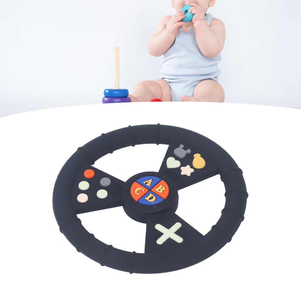 Silicone Infant Teether Toy Cartoon Baby Chewing Disk Soft Sound 10cm