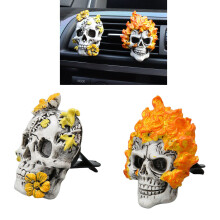 2Pcs Resin Car Skull Vent Clips Decor Aromatherapy Air Freshener Auto Accessory