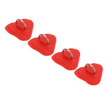 4 Stück Edelstahl D-Ring Patch für aufblasbares Boot, Paddleboard, Beiboot, Rot