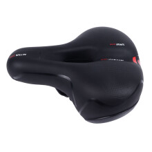 Comfortable Red Bicycle Saddle with Shock Absorption, Adjustable Seat