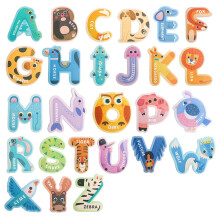 Jumbo Magnetic Alphabet Letters for Toddlers, Colorful Animal Shape Fridge Magnets Educational Toy Set
