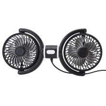 Dual Head USB Car Fan 360 Rotatable Backseat Air Circulation, ABS & PP 31x14.5cm