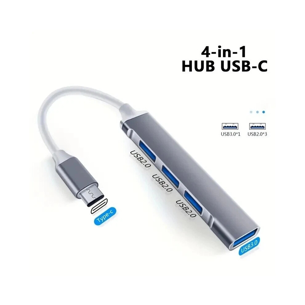 Usb-C To 4 Port Usb 2.0 Hub 5Gbps Usb Splitter 674026158702