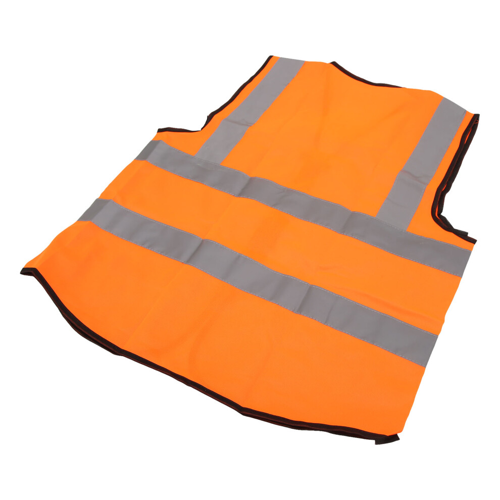 High Visibility Reflective Safety Vest Waterproof With Multiple Pockets Orange 4651389481650