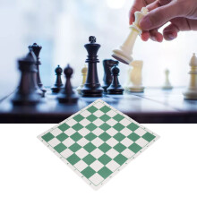 Jeu d’échecs portatif en cuir PU - Plateau compact pour jeux de loisir internationaux