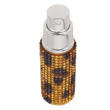 10 ml Nachfüllbare Parfümflasche mit Strassdekor und Leopardmuster, Tragbares, leichtes Sprühfläschchen